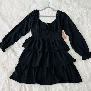 Inspired Hearts Charcoal Gathered Dress L